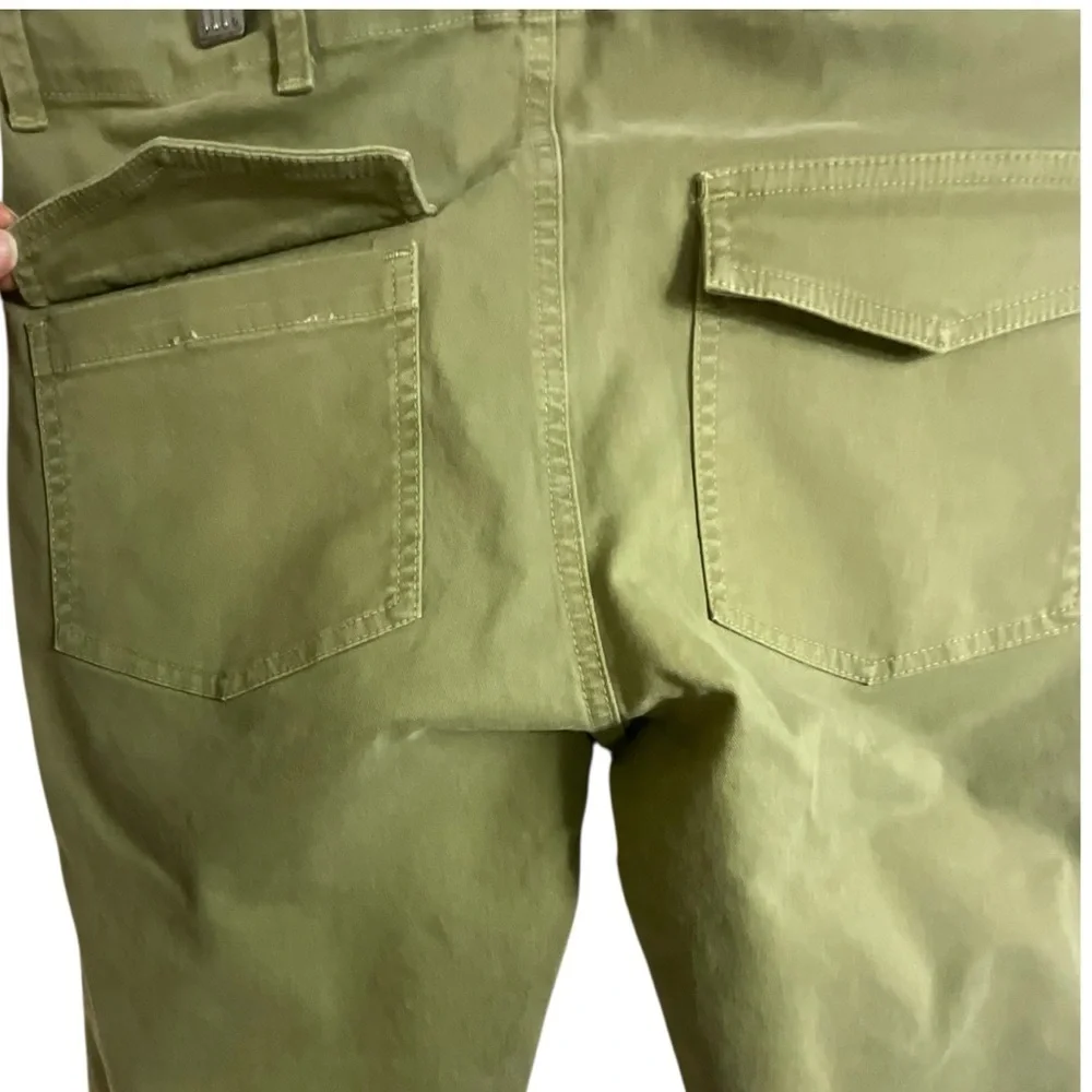 NiLi Lotan Raw Hem‎ Crop Cotton Stretch Twill Pant in Green